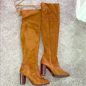 Brown over the knee boots